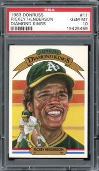 1983 Donruss Diamond Kings #11 Rickey Henderson PSA 10