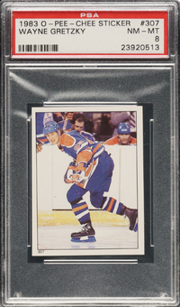 1983 O-Pee-Chee Sticker #307 Wayne Gretzky PSA 8