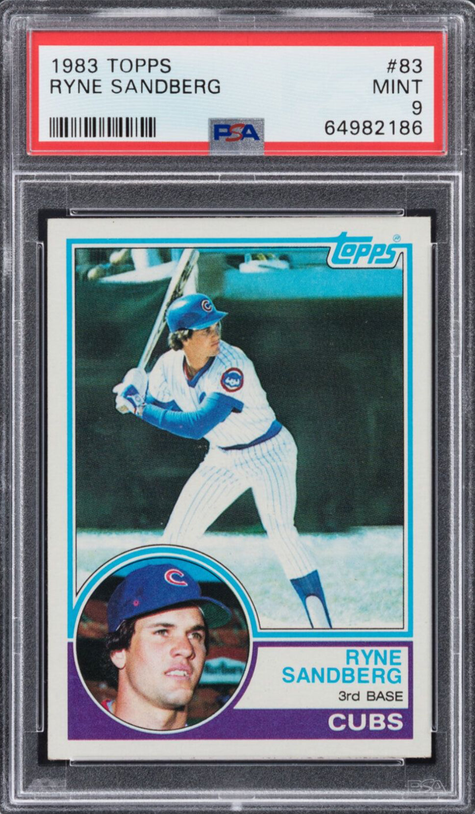 1983 Topps #83 Ryne Sandberg PSA 9