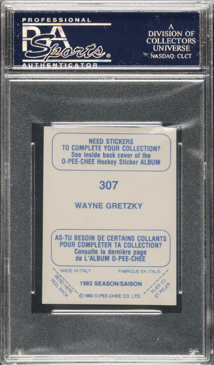 1983 O-Pee-Chee Sticker #307 Wayne Gretzky PSA 8