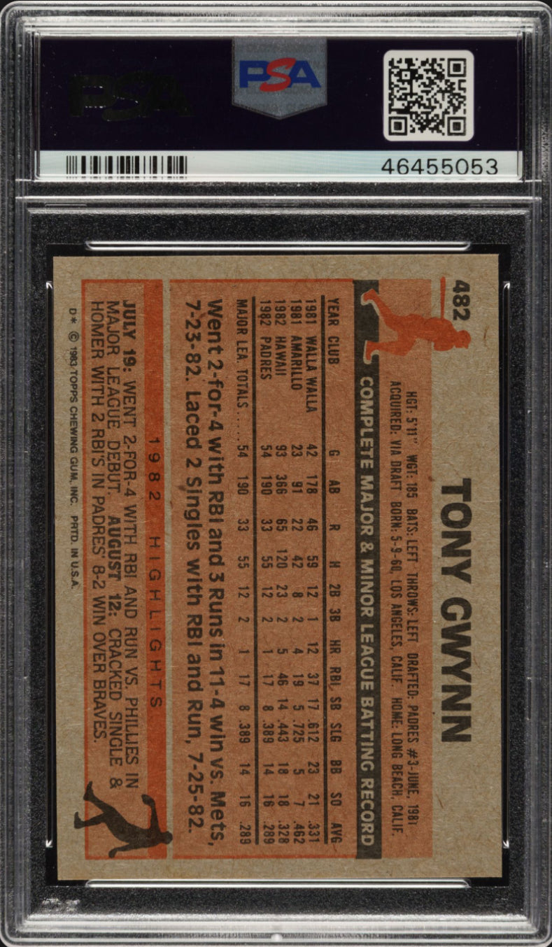 1983 Topps #482 Tony Gwynn PSA 10