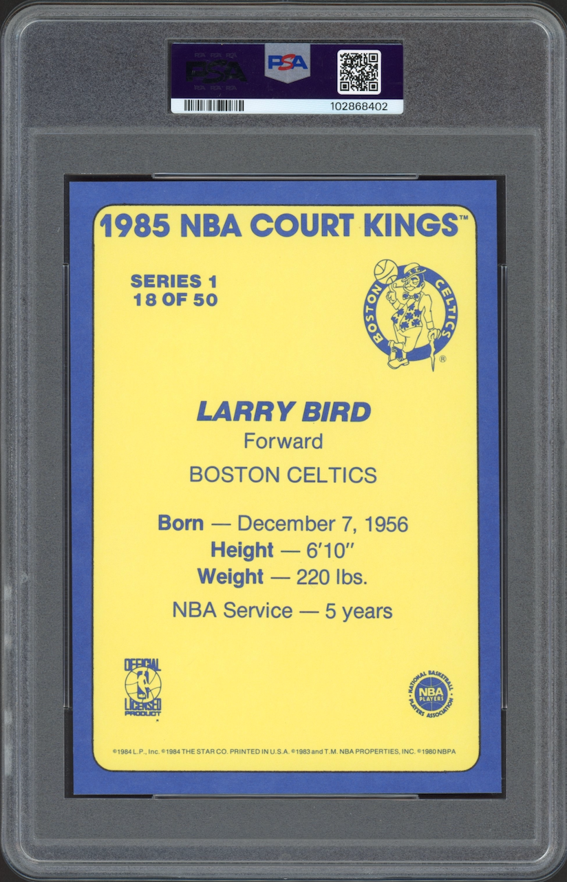 1984-85 Star Court Kings 5x7 #18 Larry Bird PSA MINT 9
