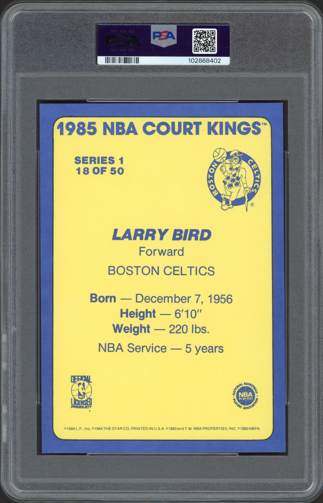 1984-85 Star Court Kings 5x7 #18 Larry Bird PSA MINT 9