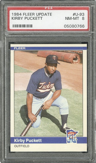 1984 Fleer Update #U-93 Kirby Puckett PSA 8