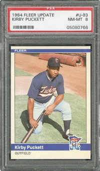 1984 Fleer Update #U-93 Kirby Puckett PSA 8