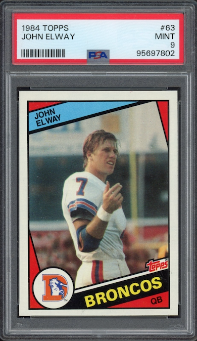 1984 Topps #63 John Elway ROOKIE PSA MINT 9