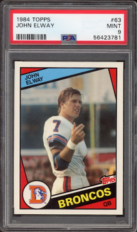 1984 Topps #63 John Elway ROOKIE PSA MINT 9