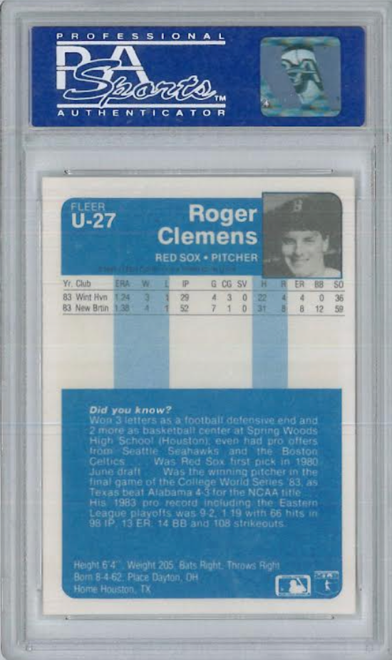 1991 Topps Tiffany $530 Roger Clemens PSA 10