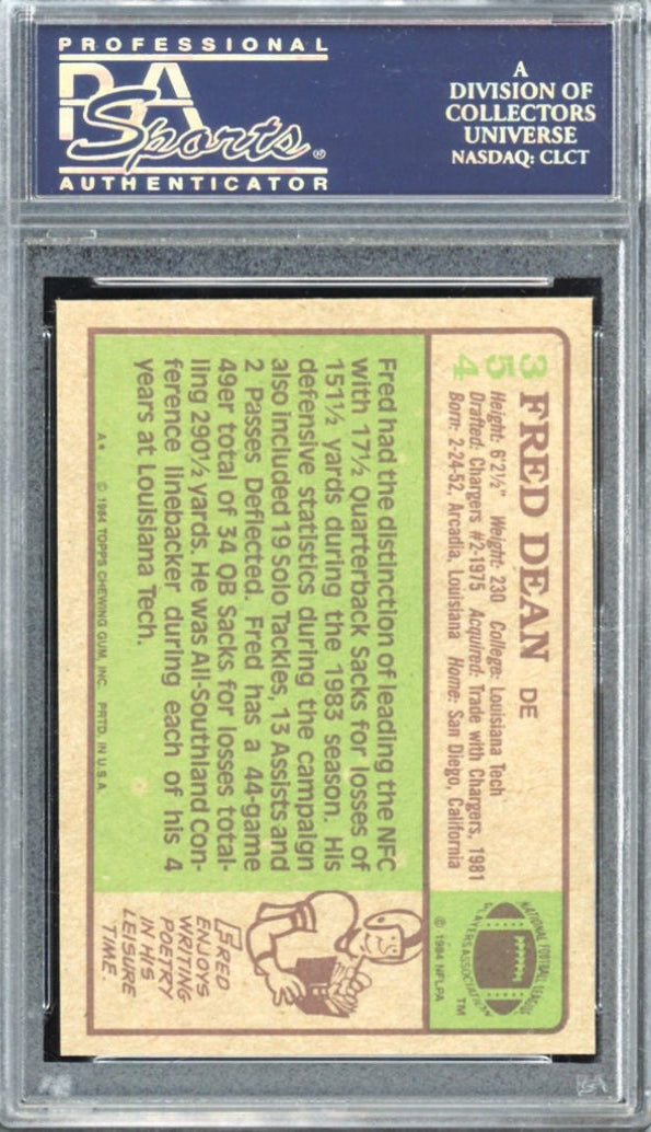 1984 Topps #354 Fred Dean PSA GEM MINT 10