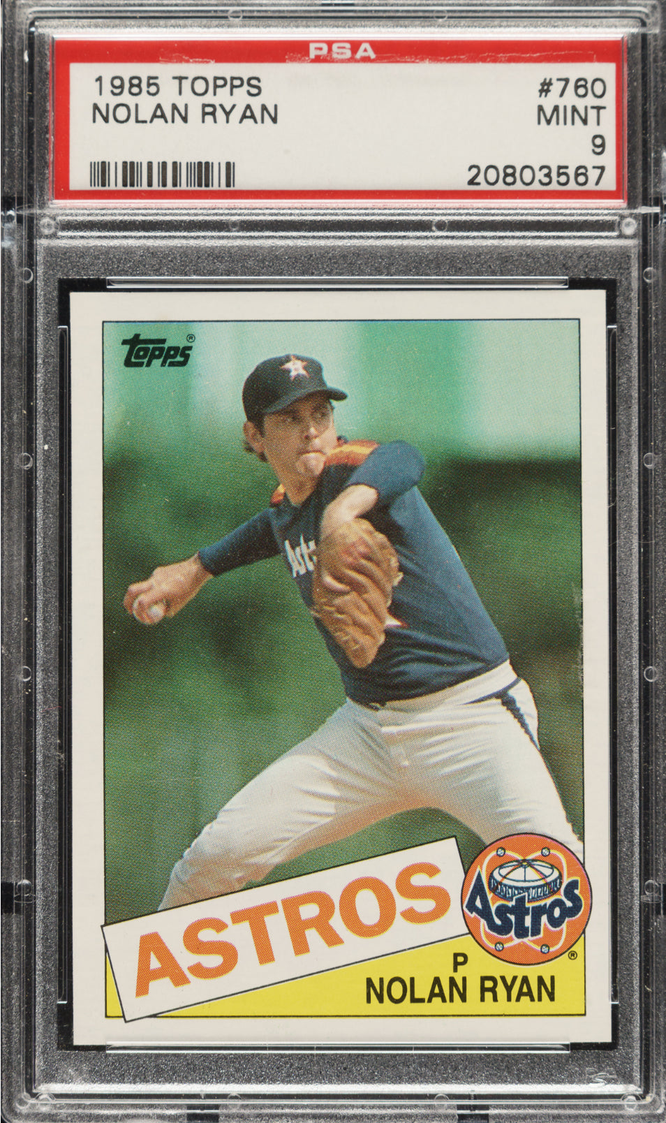 1985 Topps #760 Nolan Ryan PSA 9