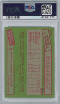 1985 Topps #181 Roger Clemens PSA 9