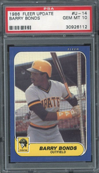 1986 Fleer Update #U-14 Barry Bonds PSA 10