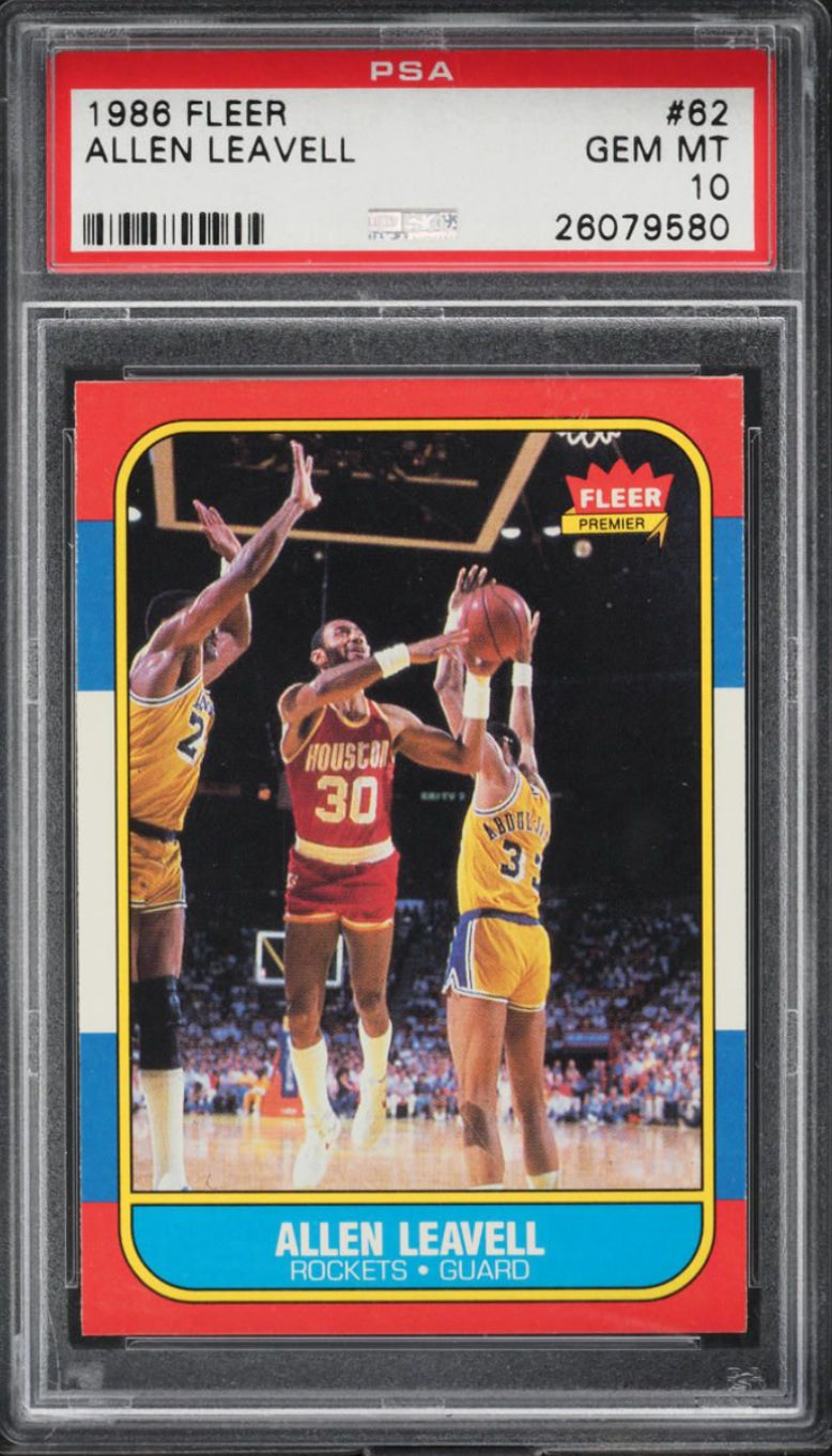1986 Fleer #62 Allen Leavell PSA 10