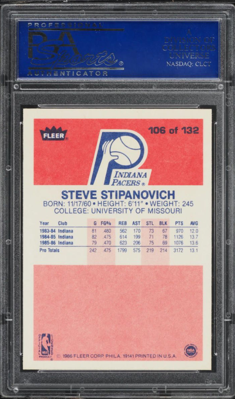 1986 Fleer #106 Steve Stipanovich PSA 10