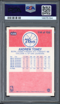 1986 Fleer #114 Andrew Toney PSA MINT 9