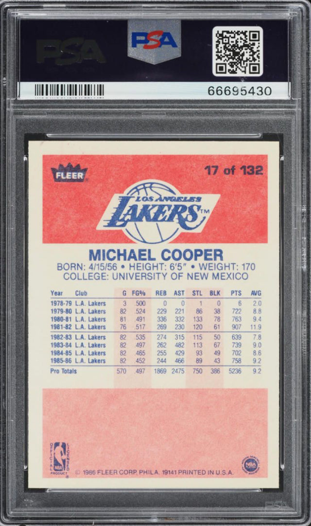 1986 Fleer #17 Michael Cooper PSA 10