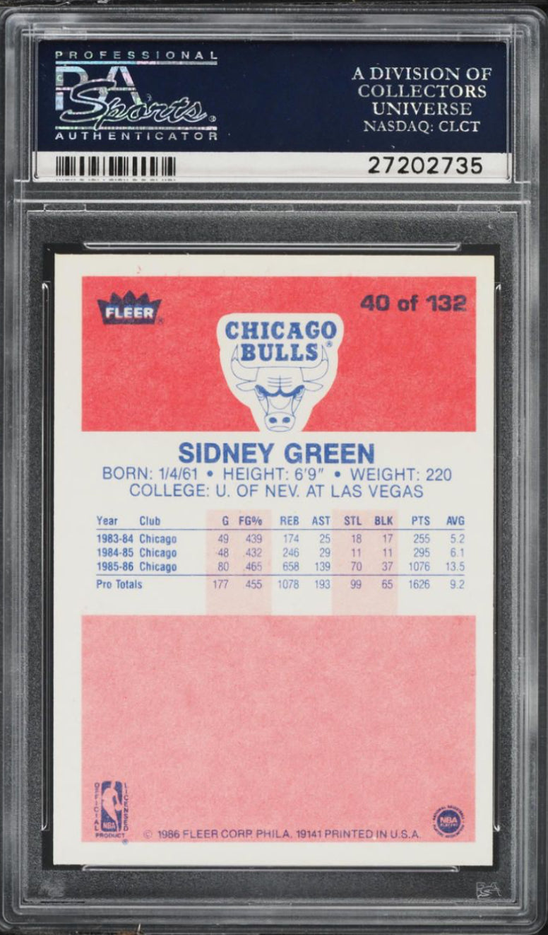 1986 Fleer #40 Sidney Green PSA 10