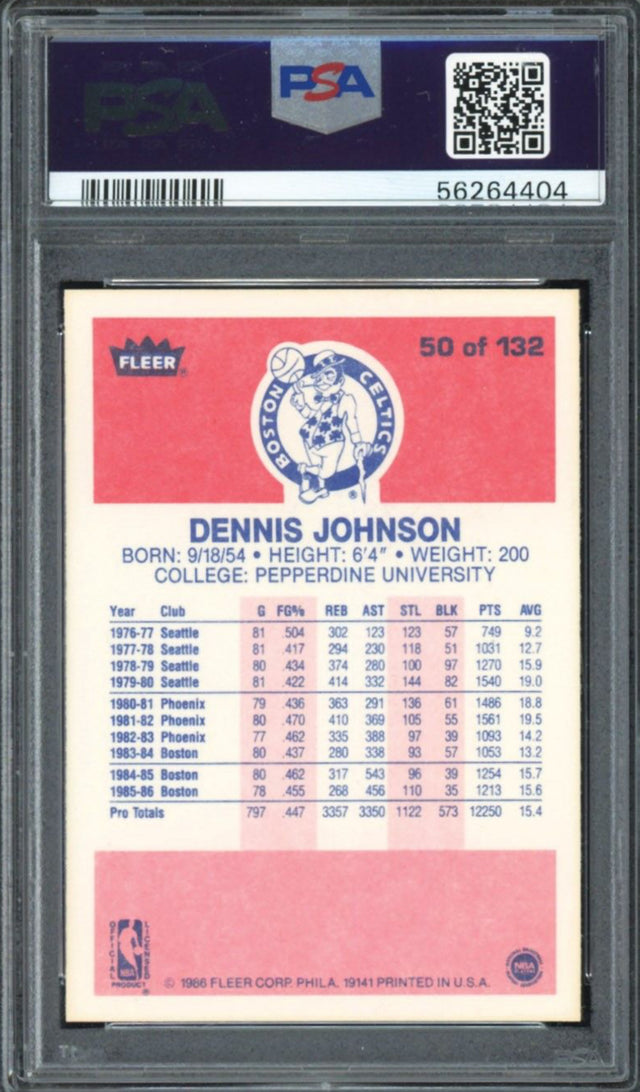 1986 Fleer #50 Dennis Johnson PSA 10