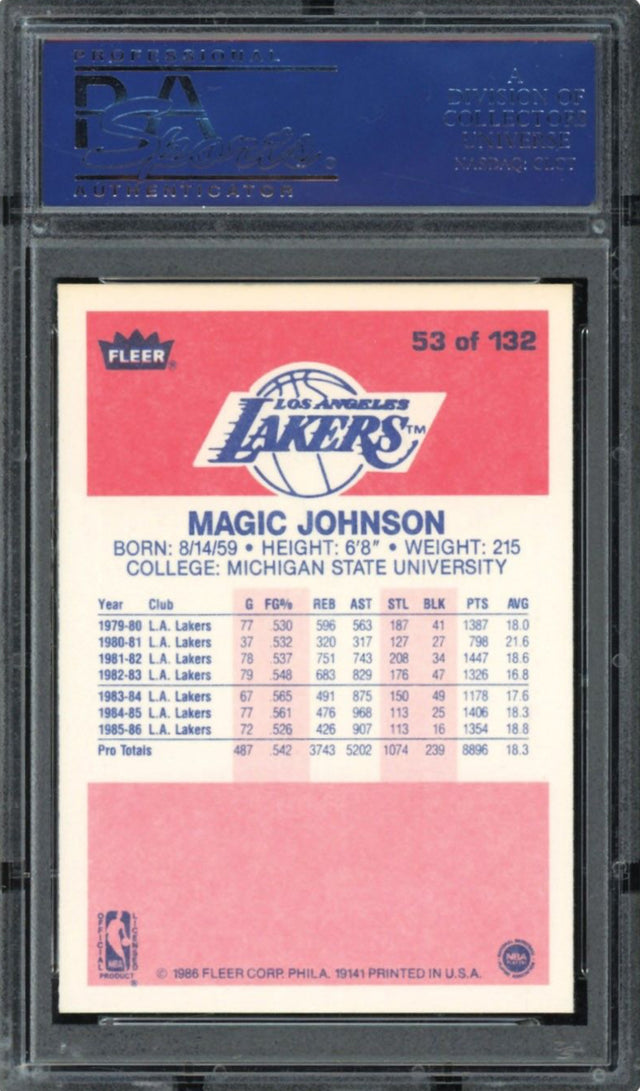 1986 Fleer #53 Magic Johnson PSA 10