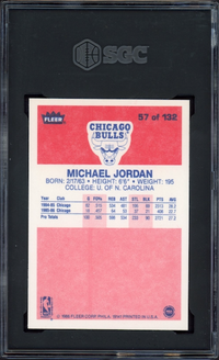 1986 Fleer #57 Michael Jordan ROOKIE SGC MINT+ 9.5