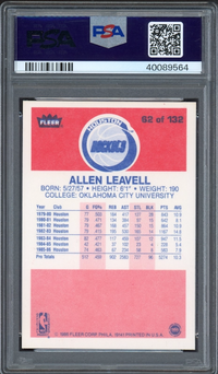 1986 Fleer #62 Allen Leavell PSA MINT 9