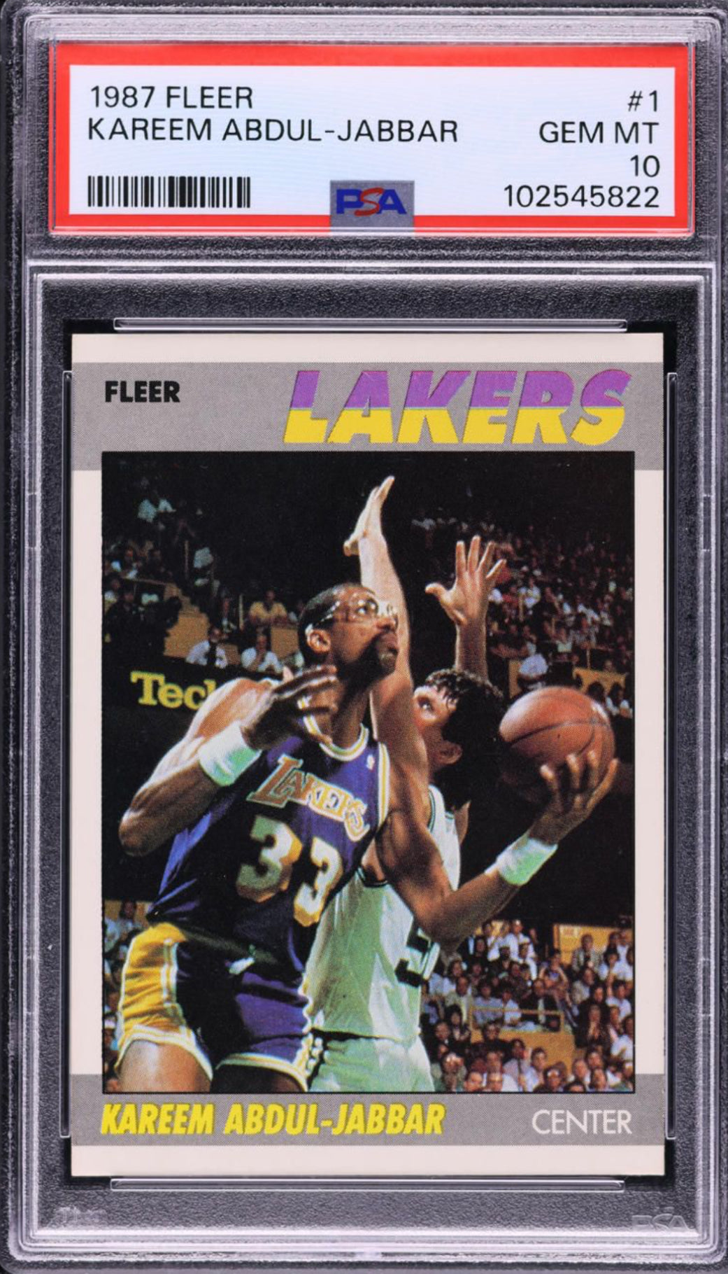 1987 Fleer #1 Kareem Abdul-Jabbar PSA 10