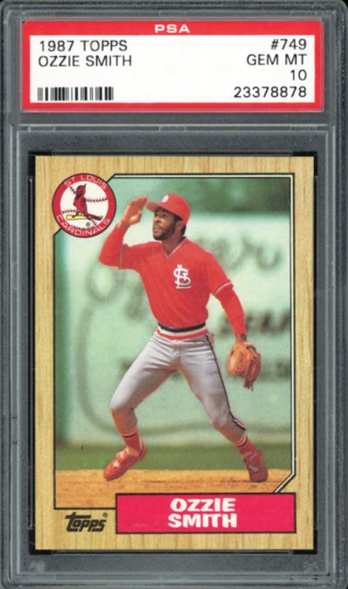 1987 Topps #749 Ozzie Smith PSA 10