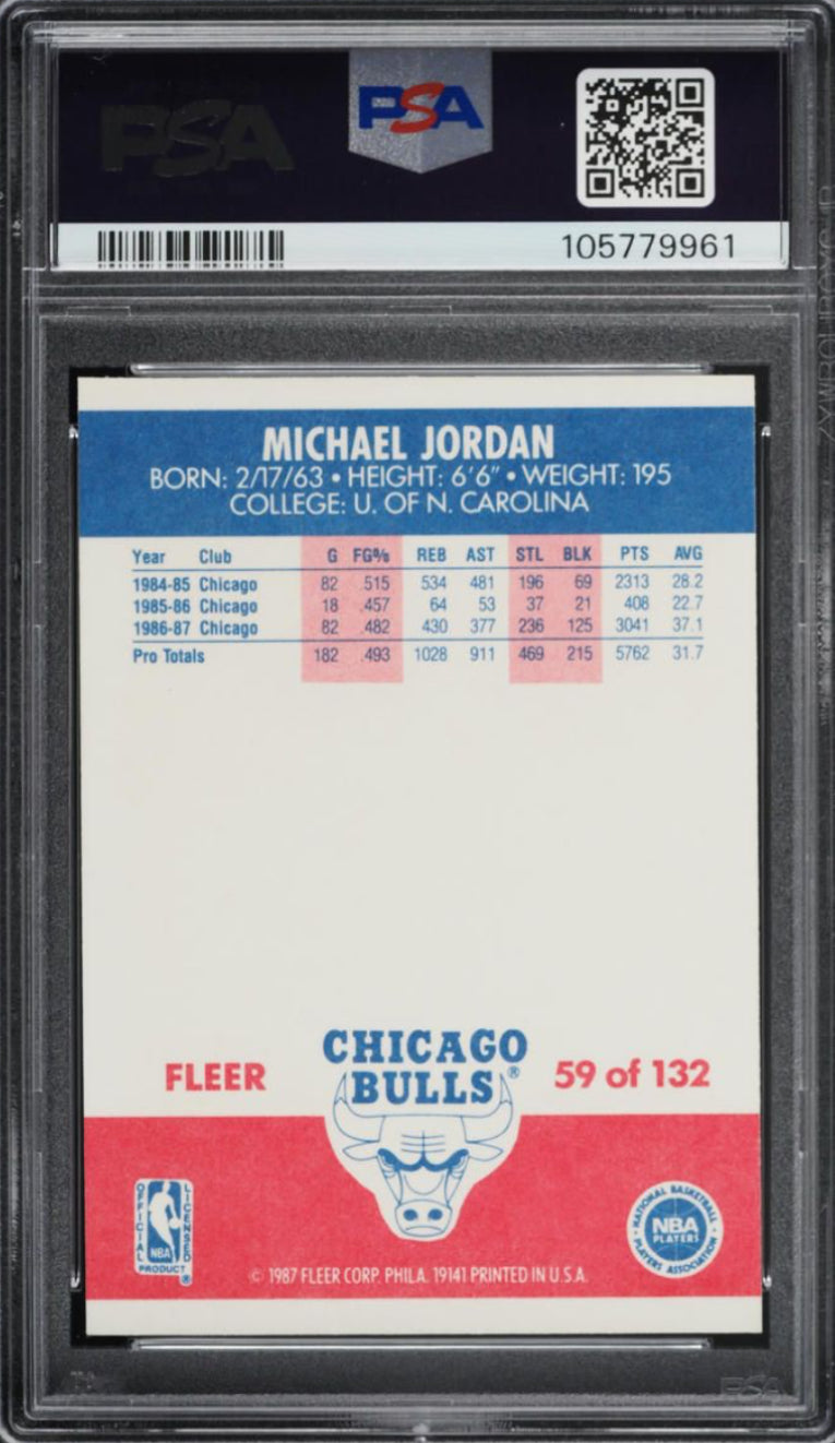 1987 Fleer #59 Michael Jordan PSA 9
