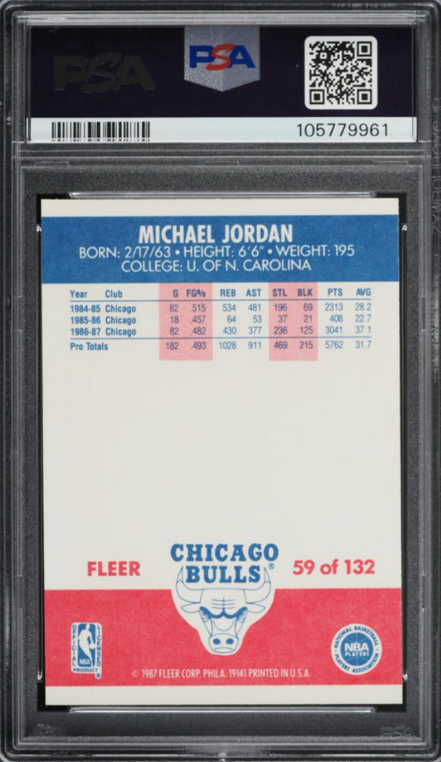 1987 Fleer #59 Michael Jordan PSA 9