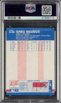 1987 Fleer Update #U68 Greg Maddux PSA 10