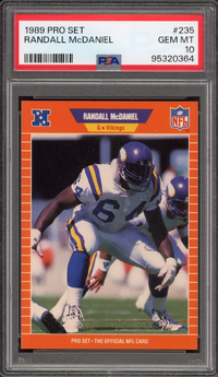 1989 Pro Set #235 Randall McDaniel ROOKIE PSA GEM MINT 10