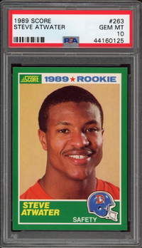 1989 Score #263 Steve Atwater ROOKIE PSA GEM MINT 10