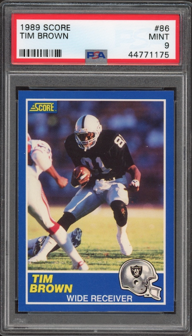 1989 Score #86 Tim Brown ROOKIE PSA MINT 9