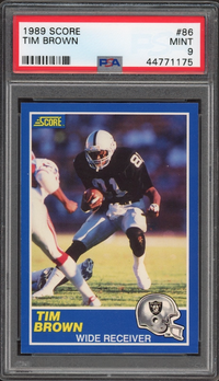 1989 Score #86 Tim Brown ROOKIE PSA MINT 9