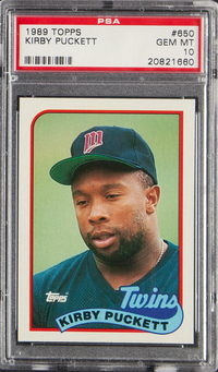 1989 Topps #650 Kirby Puckett PSA 10