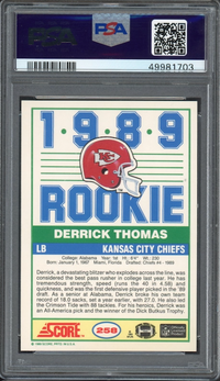 1989 Score #258 Derrick Thomas ROOKIE PSA MINT 9