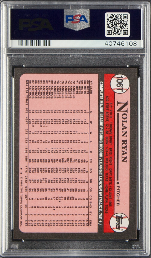 1989 Topps Traded #106T Nolan Ryan PSA 10