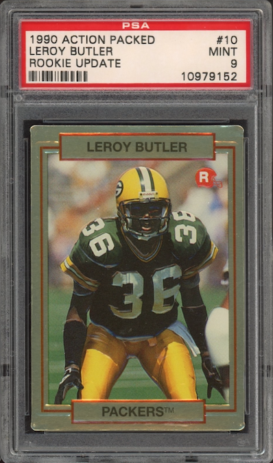 1990 Action Packed #10 Leroy Butler ROOKIE Update PSA MINT 9