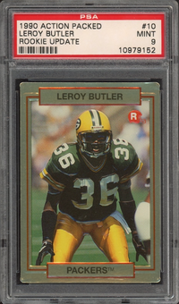 1990 Action Packed #10 Leroy Butler ROOKIE Update PSA MINT 9