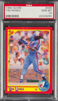 1990 Score #409 Tim Raines PSA 10