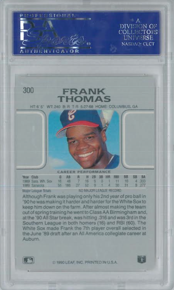 1990 Leaf #300 Frank Thomas PSA 9