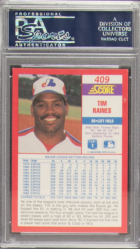 1990 Score #409 Tim Raines PSA GEM MINT 10