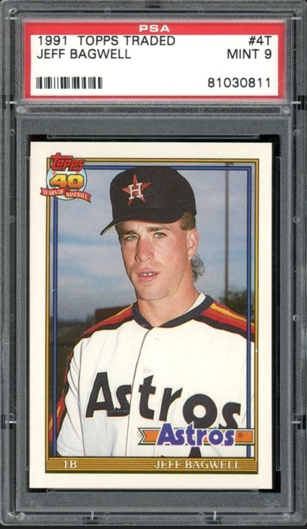 1991 Topps Traded #4T Jeff Bagwell PSA 9