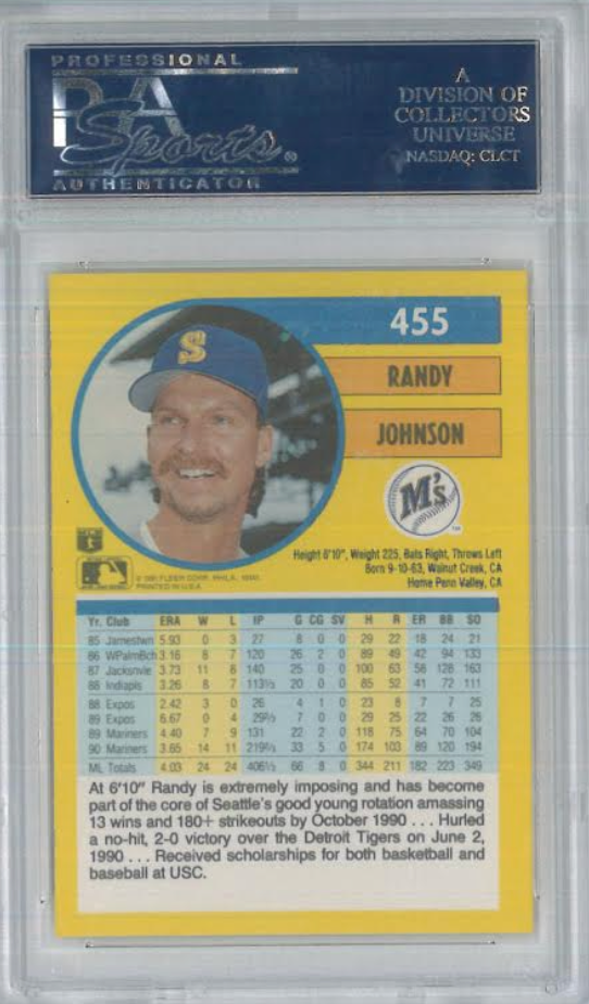 1991 Fleer #455 Randy Johnson PSA MINT 10