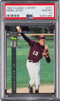 1992 Classic 4 Sport #231 Derek Jeter PSA 10