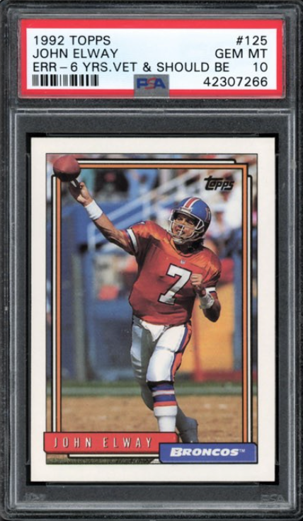 1992 Topps #125 John Elway PSA 10