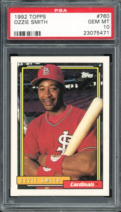 1992 Topps #760 Ozzie Smith PSA 10