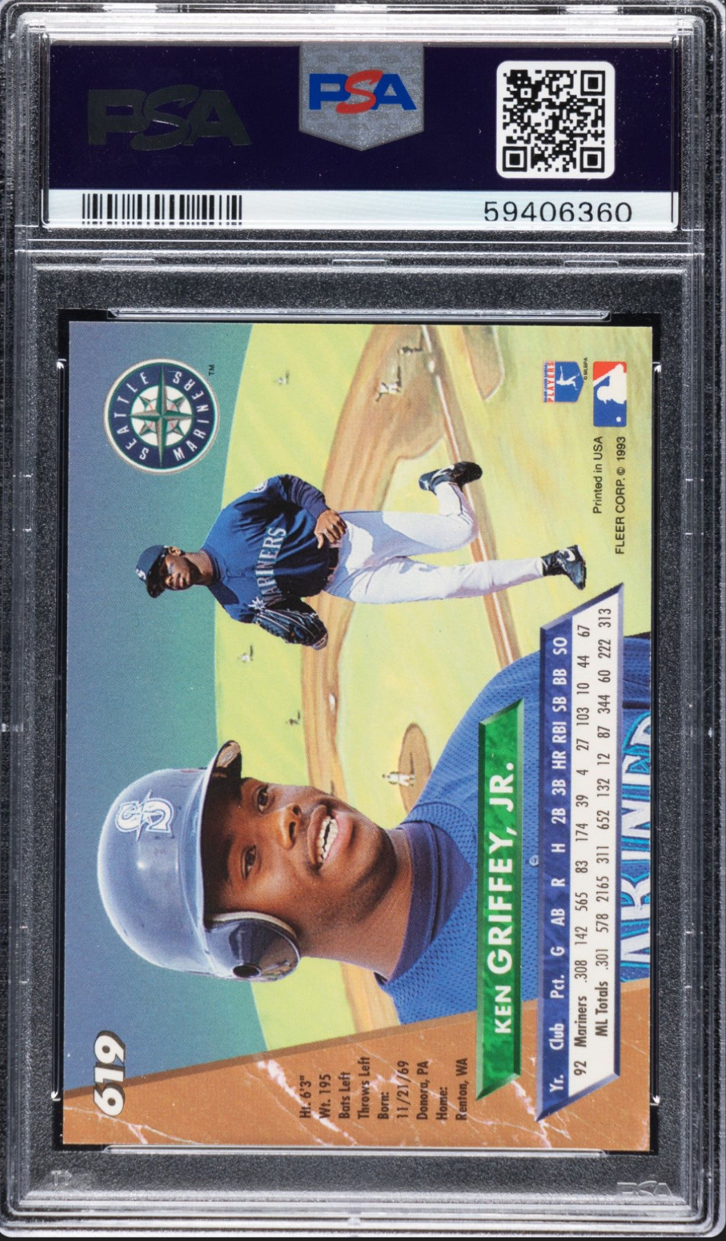 1993 Ultra #619 Ken Griffey Jr. PSA GEM MINT 10