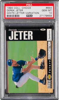 1994 Coll. Choice White Leather Variation #644 Derek Jeter PSA 10