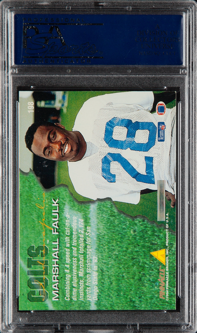 1994 Pinnacle #198 Marshall Faulk ROOKIE PSA GEM MINT 10